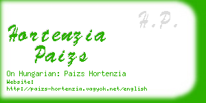 hortenzia paizs business card
